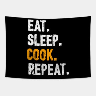 Eat sleep cook repeat distressed design Tapestry