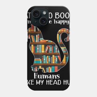 Cats and Books Make Me Happy Vintage Cat Book Reading Gift Phone Case