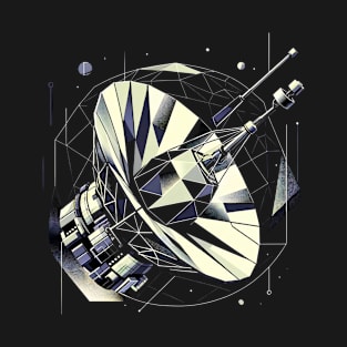 Abstract Cosmic Array | Geometric Satellite Dish Tee | Stellar Exploration T-Shirt