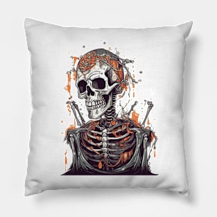 skull on fire Pillow