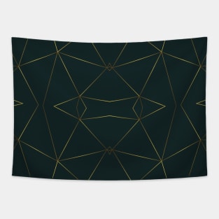 Golden Modern Shapes Pattern Tapestry