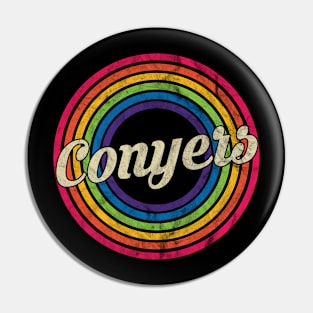 Conyers - Retro Rainbow Faded-Style Pin