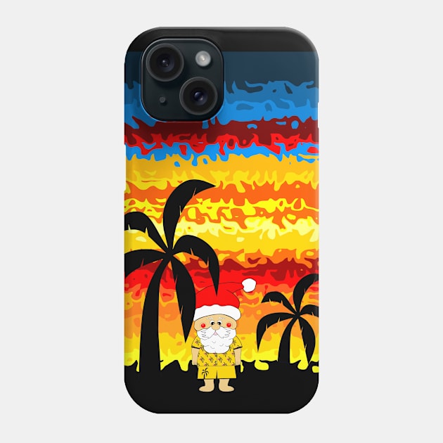 CUTE Santa Claus  Tropical Vacation Phone Case by SartorisArt1