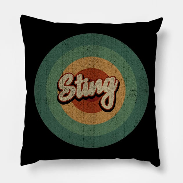 Circle Retro Vintage Sting Pillow by Jokowow