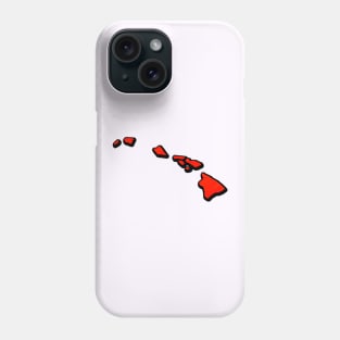 Bright Red Hawaii Outline Phone Case