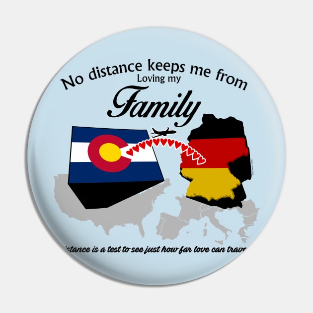 No Distance Loving my Family - Colorado Pin by Illustratorator