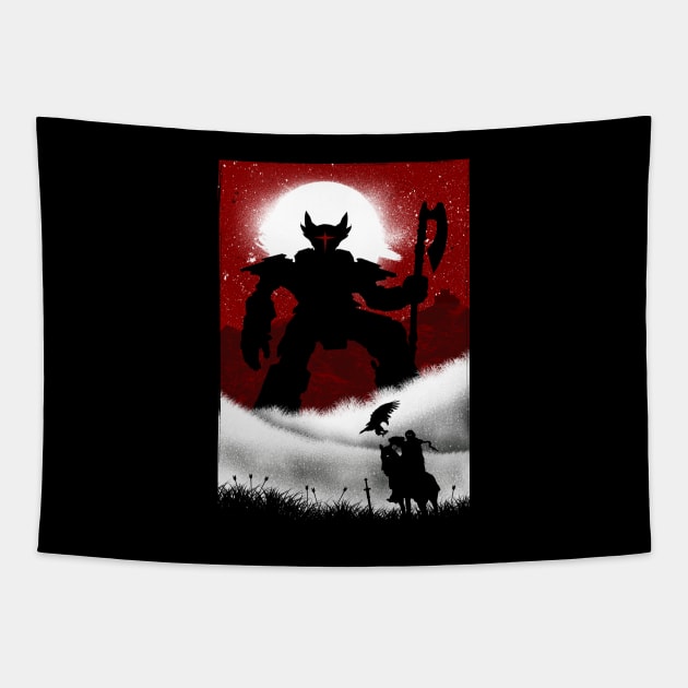 The Lonely Warrior Tapestry by mateusquandt