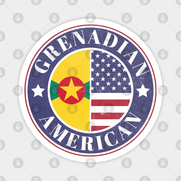 Proud Grenadian-American Badge - Grenada Flag Magnet by Yesteeyear