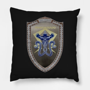 Stormfront (Shield silver Celtic Rope on wood) Pillow