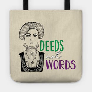 Deeds Not Words Emmeline Pankhurst Colour Tote