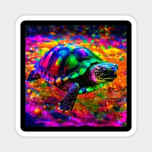 Rainbow Turtle Bright Colors Magnet