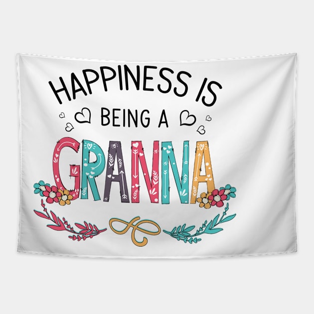 Happiness Is Being A Granna Wildflowers Valentines Mothers Day Tapestry by KIMIKA