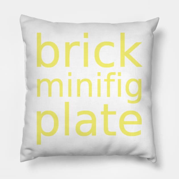 brick minifig plate Pillow by ChilleeW