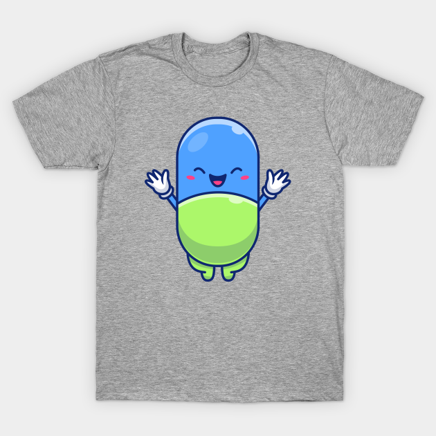 Cute Pill Cartoon - Pill - T-Shirt