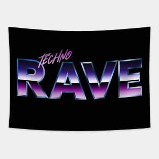 Techno Rave Retro 80s Style Design Tapestry