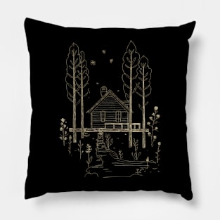 Cottagecore Aesthetic Cabin Cute Vintage Pillow