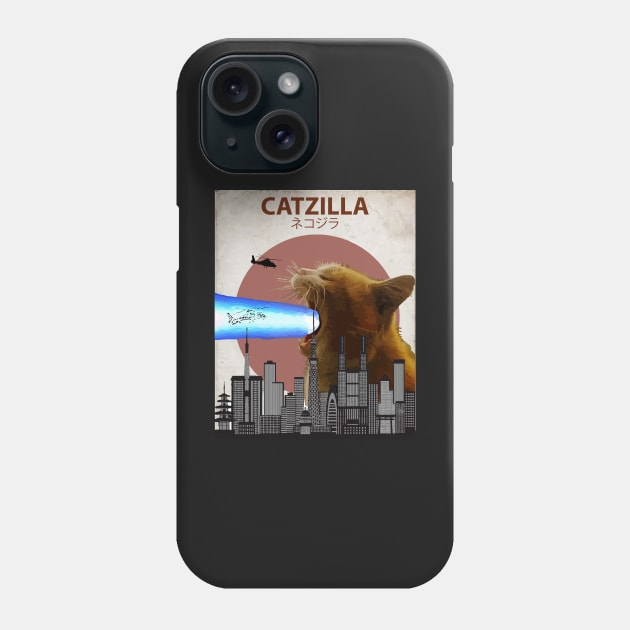 Catzilla - Giant Cat with Mouth Lasers Phone Case by Animalzilla