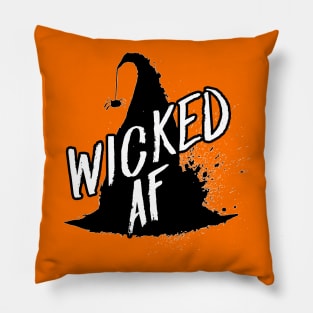 Wicked AF Witch Hat Halloween Spider Wicked Witch Pillow