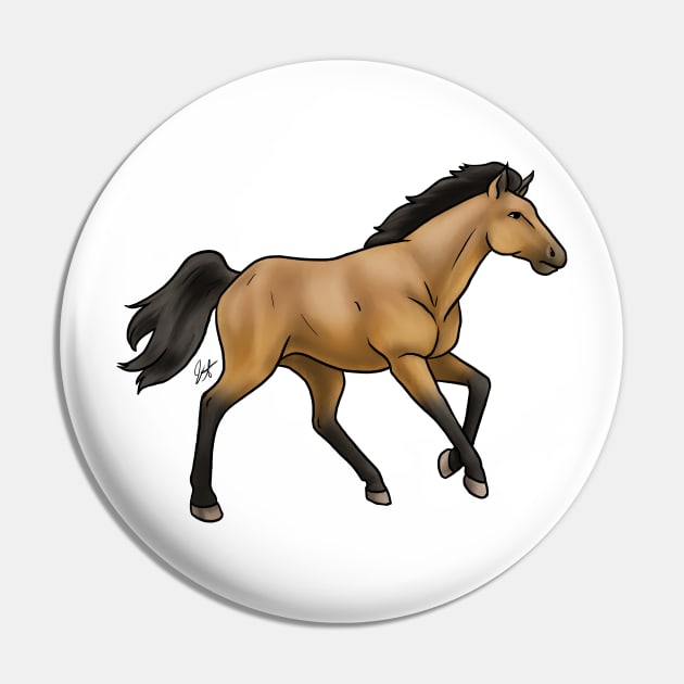 Horse - Mustang - Buckskin Pin by Jen's Dogs Custom Gifts and Designs