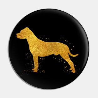 Dogo argentino dog golden art Pin