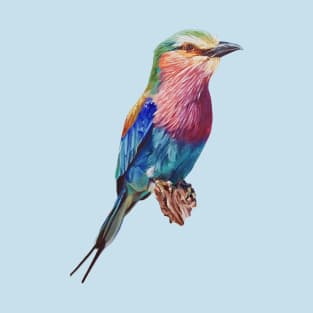 Lilac-Breasted Roller Bird Painting (no background) T-Shirt