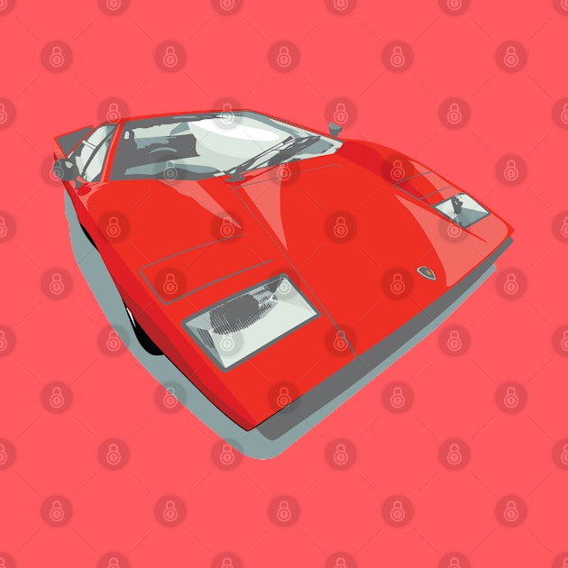 1970s Lamborghini Countach in red by candcretro