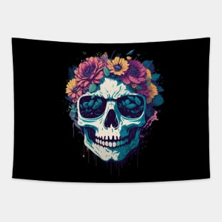 Flower splash skull Tapestry