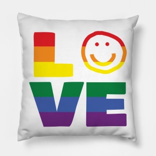 Pride Love Smiley Face Pillow