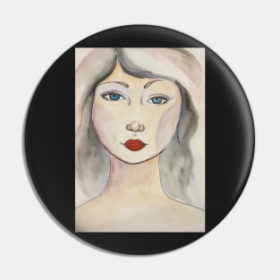 blue eyed woman portrait Pin