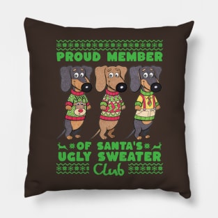 Funny Ugly Sweater Christmas Club Pillow