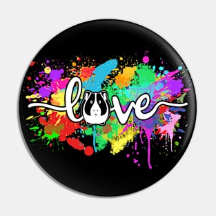 Guinea Pig Love Colorful Typography Animal Pin