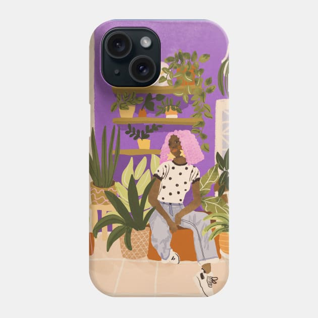 Girl with Pink Hair Phone Case by Gigi Rosado