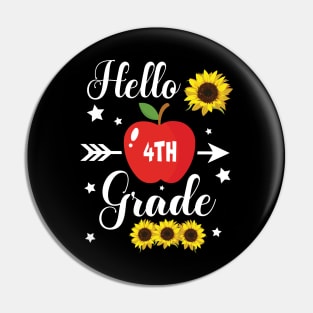 Stars Sunflower Teacher Student Back School Hello 4th Grade Pin