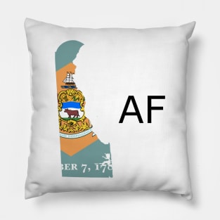 Delaware Flag State Outline AF (black) Pillow