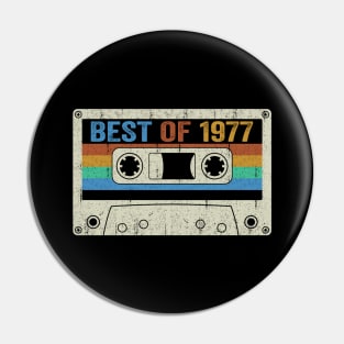 Best Of 1977 47th Birthday Gifts Cassette Tape Vintage Pin