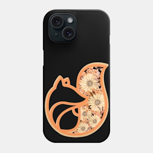 Simple Red Fox With Flowers And Tail Phone Case