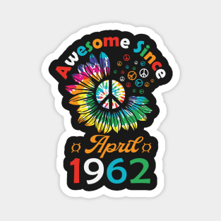 Funny Birthday Quote, Awesome Since April 1962, Retro Birthday Magnet