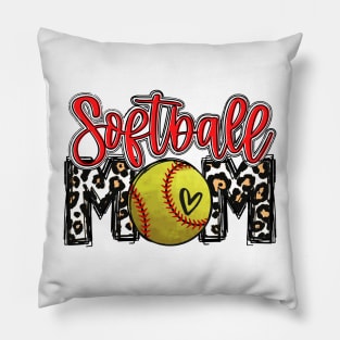 Softball Mom Leopard   Softball Mom Pillow