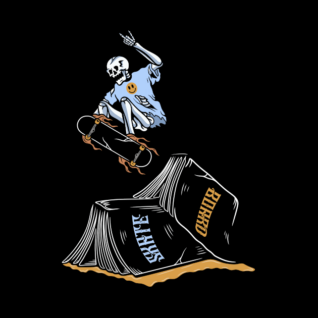 Skater on books by gggraphicdesignnn