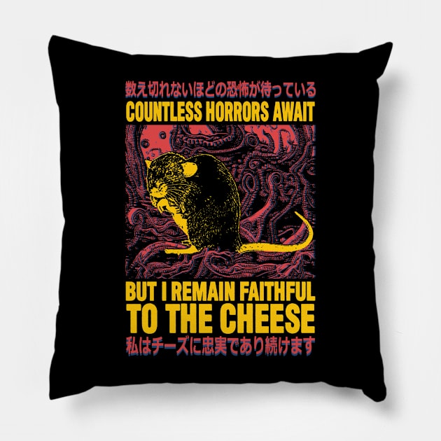 Faithful to the Cheese Rat Pillow by giovanniiiii