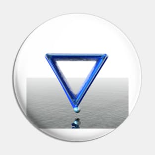 Water Alchemy Symbol - With Raindrop Pin