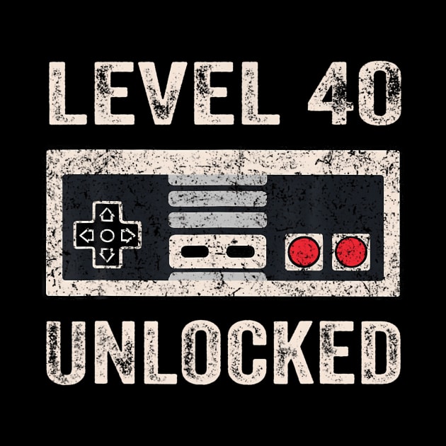 Level 40 Unlocked Video Gamer 40th Birthday by deptrai0023