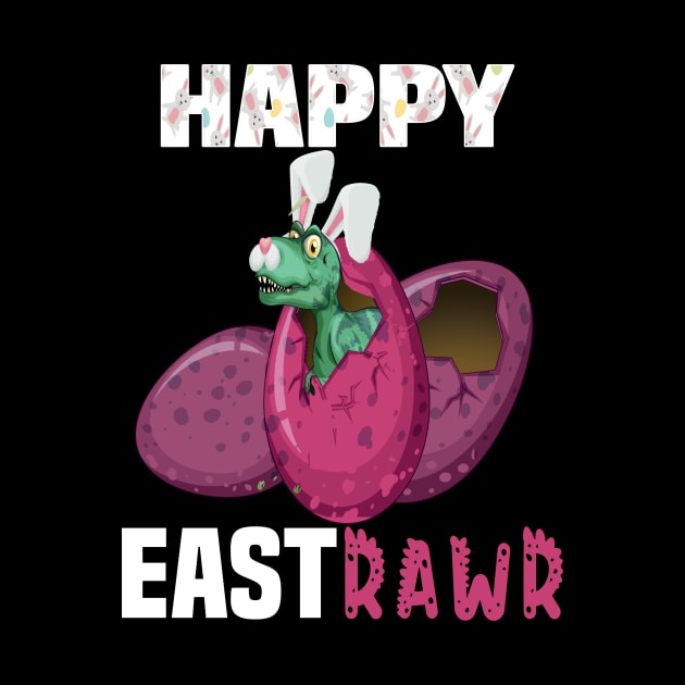 Happy EastRawr Funny t-Rex bunny Easter gift by DODG99