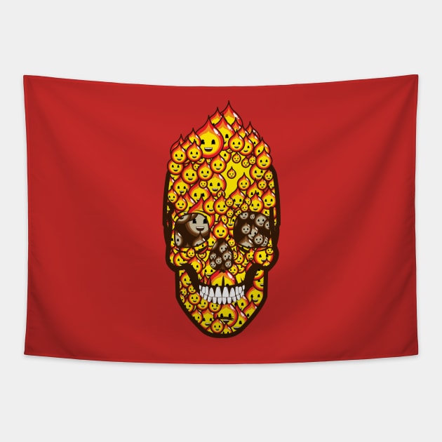 Flameboy Skull Tapestry by Yamabushi's Kawaii Store