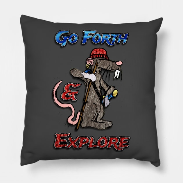 Go Forth & Explore Pillow by ImpArtbyTorg