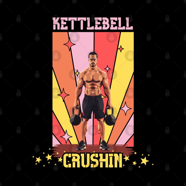 Motivated Man Crushing Fitness Goals with Kettlebell Workout | Gym Inspiration Shirt by zax454