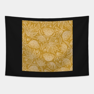 Boho Florals - Gold Tapestry