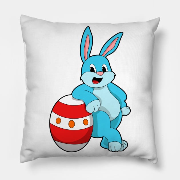 Rabbit with Easter egg Pillow by Markus Schnabel