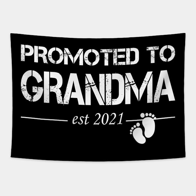 Promoted to GRANDMA 2021 funny gift for new dad First Time dad Quarantine Tapestry by gussiemc