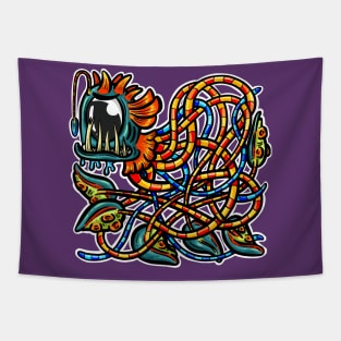 Cute Octopus Tentacle Logo Illustration Cartoon Character Tapestry